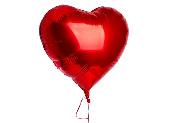 Cuore Palloncino Rosso Isolato Sfondo Bianco — Foto Stock