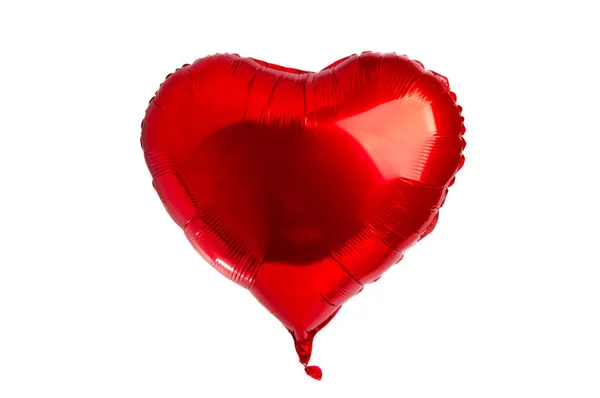 Cuore Palloncino Rosso Isolato Sfondo Bianco — Foto Stock