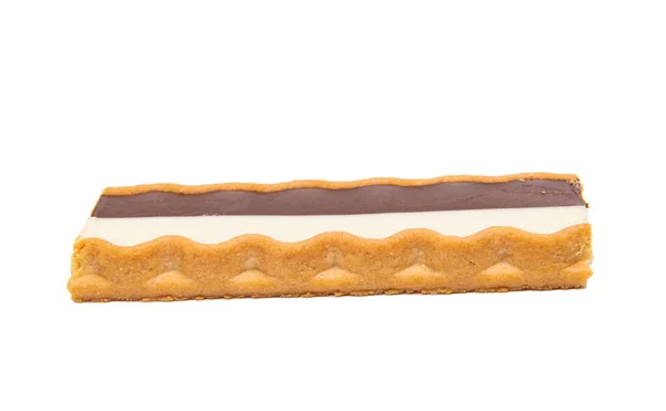 Biscotti Con Cioccolato Fondente Bianco Isolato Sfondo Bianco — Foto Stock