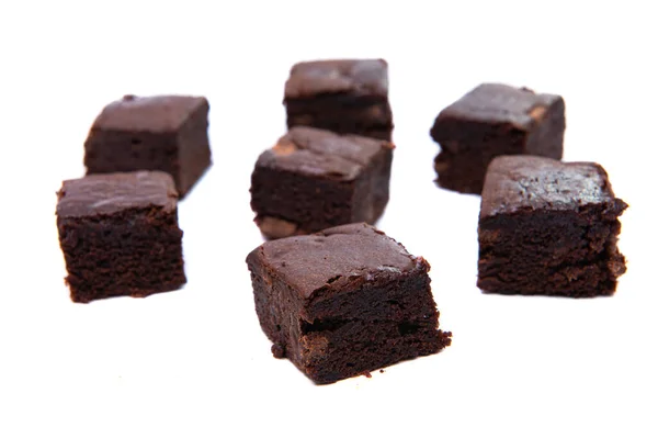 Elszigetelt Fehér Csokoládé Brownie — Stock Fotó