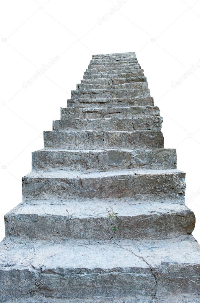 stone steps isolated on white background 