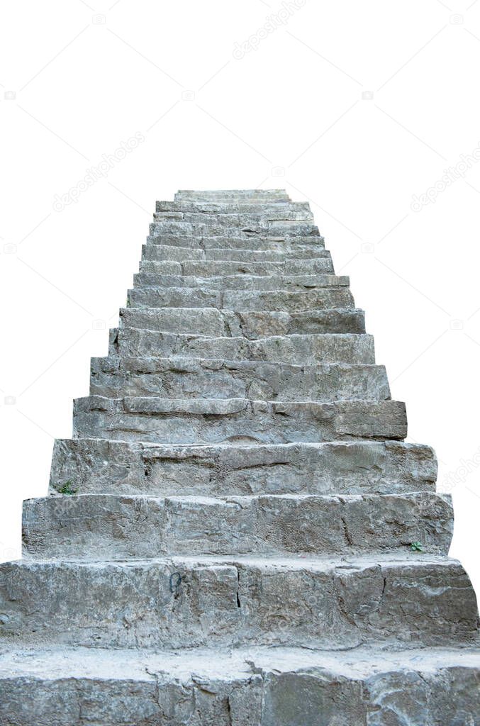 stone steps isolated on white background 