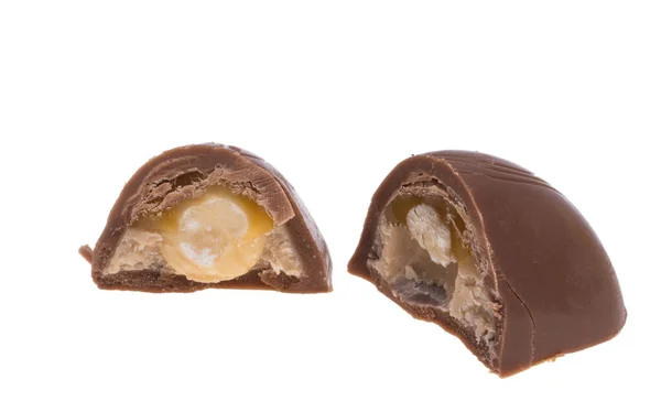 Bonbons Chocolat Isolés Sur Fond Blanc — Photo