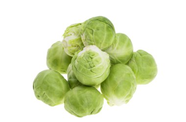 Beyaz arkaplanda Brüksel lahanası 