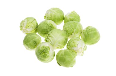 Beyaz arkaplanda Brüksel lahanası 