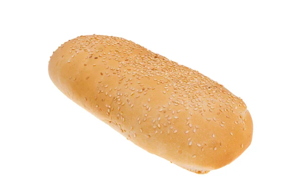 Baguette Bun Isolado Fundo Branco — Fotografia de Stock