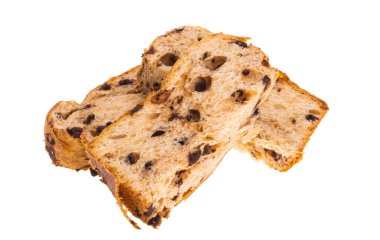 Beyaz arkaplanda çikolata izole edilmiş Panettone 