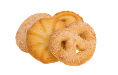 Beyaz arkaplanda izole edilmiş noel kurabiyeleri 