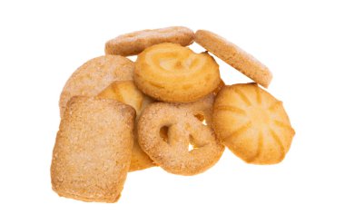 Beyaz arkaplanda izole edilmiş noel kurabiyeleri 