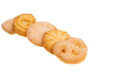 Beyaz arkaplanda izole edilmiş noel kurabiyeleri 