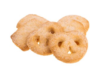 Beyaz arkaplanda izole edilmiş noel kurabiyeleri 