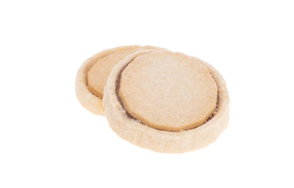 Cookies Mit Schokolade Nusscreme Isoliert Auf Weißem Hintergrund — Stockfoto
