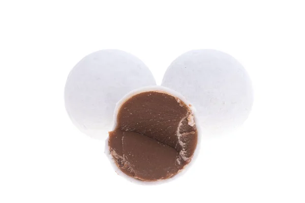 White Chocolate Balls Isolated White Background — Stockfoto