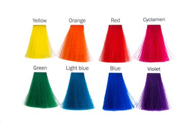 çok renkli bukleler beyaz arkaplanda izole edilmiş. 