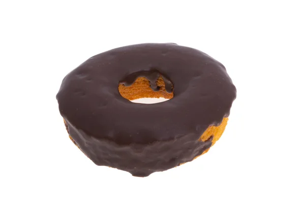 Donut Chocolate Glaze Isolated White Background — Stock Photo, Image