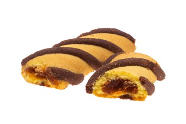 Beyaz arkaplanda izole edilmiş reçelli çerez 