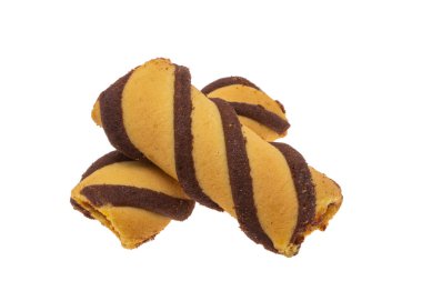 Beyaz arkaplanda izole edilmiş reçelli çerez 