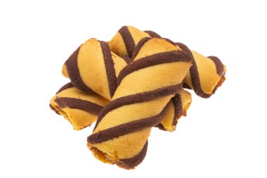 Beyaz arkaplanda izole edilmiş reçelli çerez 