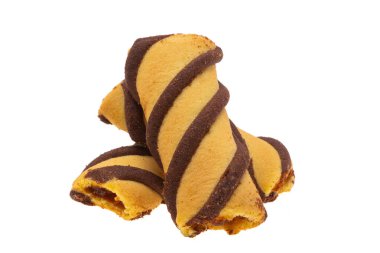 Beyaz arkaplanda izole edilmiş reçelli çerez 