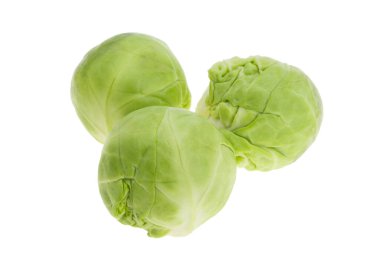 a bunch of brussels sprouts on a white background 