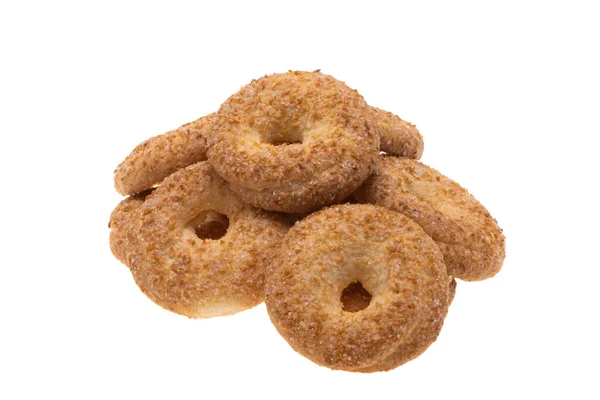 Sugar Ring Cookies Isolated White Background — Fotografia de Stock