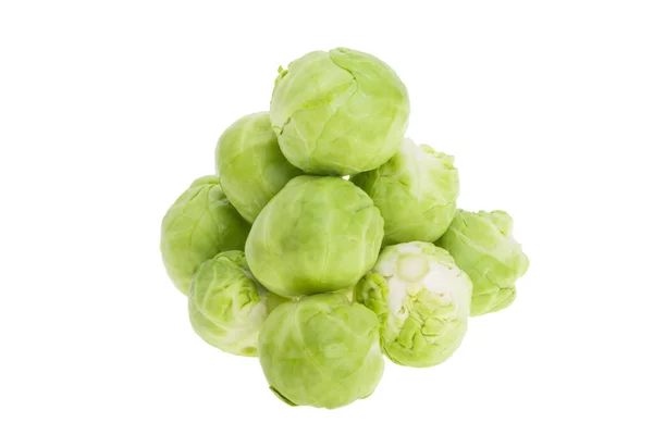 Bunch Brussels Sprouts White Background — Stockfoto