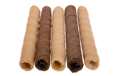 rulo gofret izole üzerinde beyaz arka plan 