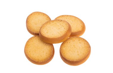 Beyaz arkaplanda izole edilmiş kızarmış ekmek 