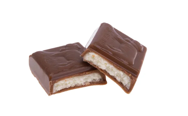 Cioccolato Isolato Sfondo Bianco — Foto Stock