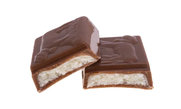 Cioccolato Isolato Sfondo Bianco — Foto Stock