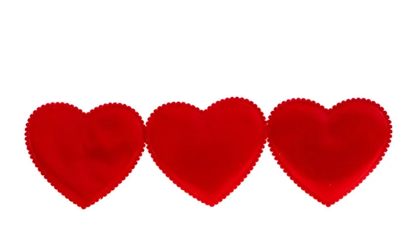 Red Hearts Isolated White Background — Stock Photo, Image