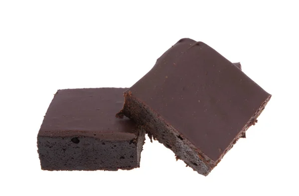 Csokoládé Amerikai Brownie Elszigetelt Fehér Background — Stock Fotó