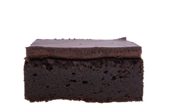 Schokolade Amerikanische Brownie Isoliert Auf Weißem Hintergrund — Stockfoto