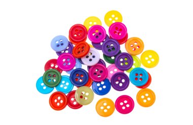 beyaz arkaplanda izole edilmiş renkli düğmeler 