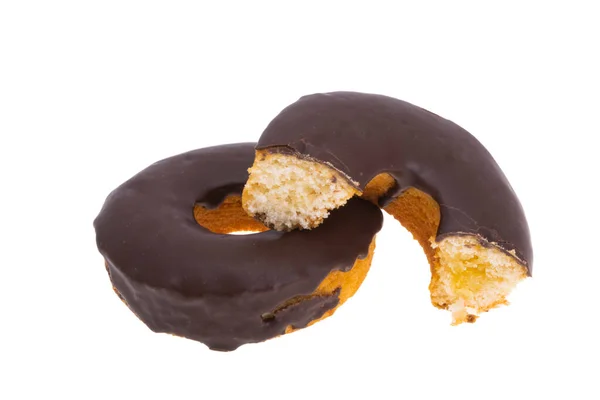Donut Chocolate Isolado Fundo Branco — Fotografia de Stock