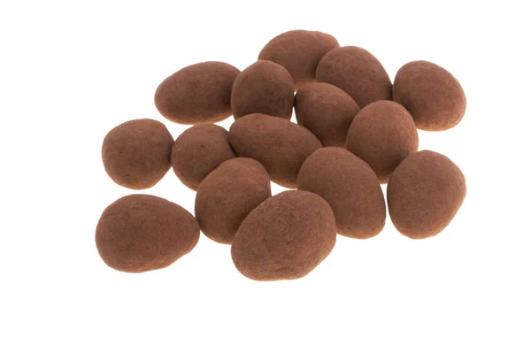 Миндальные Трюфели Шоколаде Изолированы Белом Фоне — стоковое фото