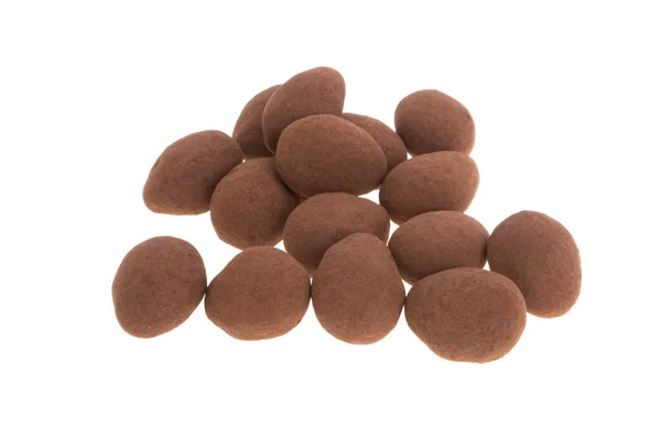 Mandel Tryffel Choklad Isolerad Vit Bakgrund — Stockfoto