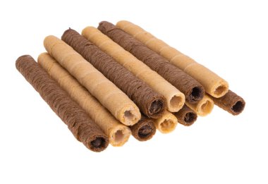 rulo gofret izole üzerinde beyaz arka plan 