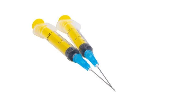 Medical Syringe Isolated White Background — Stock Photo, Image