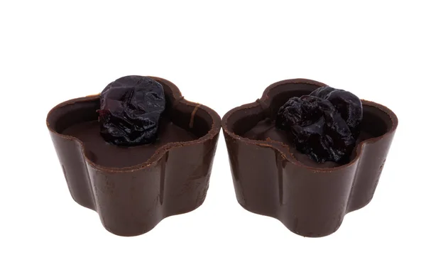 Bonbons Chocolat Isolés Sur Fond Blanc — Photo