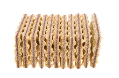 Beyaz arkaplanda izole edilmiş waffle 'lar 