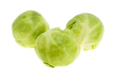 Beyaz arkaplanda Brüksel lahanası