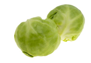 Beyaz arkaplanda Brüksel lahanası