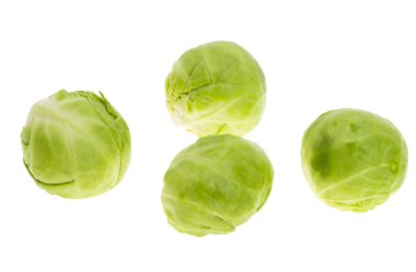 Beyaz arkaplanda Brüksel lahanası