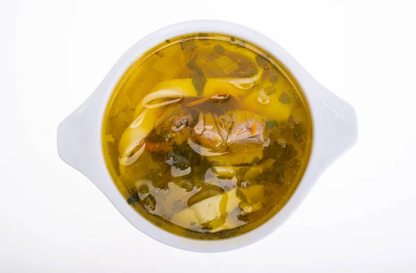 Sup Ayam Diisolasi Pada Latar Belakang Putih — Stok Foto