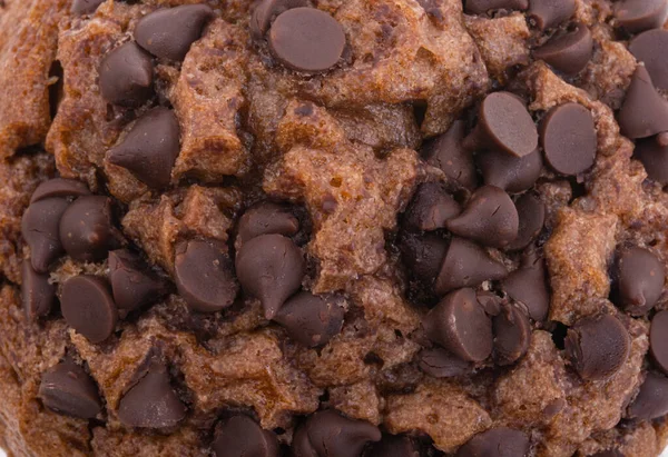 Muffin Čokoládovými Kapkami Zblízka — Stock fotografie
