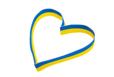 Ukrayna kurdelesi beyaz arkaplanda izole edildi 