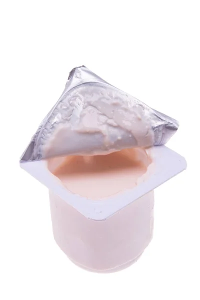 Iogurte Isolado Sobre Fundo Branco — Fotografia de Stock