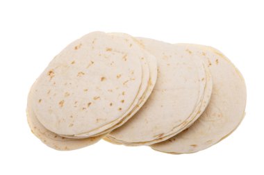 Düz lavaş beyaz arkaplanda izole edildi 