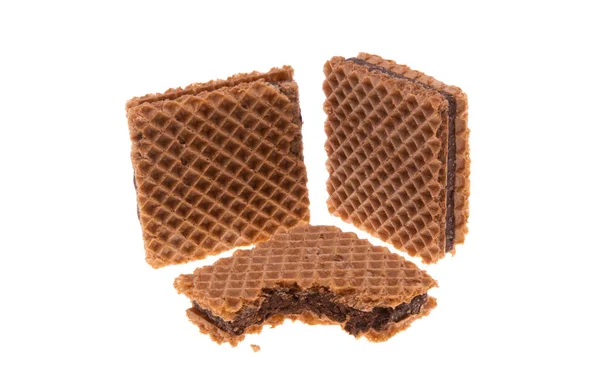 Waffeln Isoliert Auf Weißem Hintergrund — Stockfoto